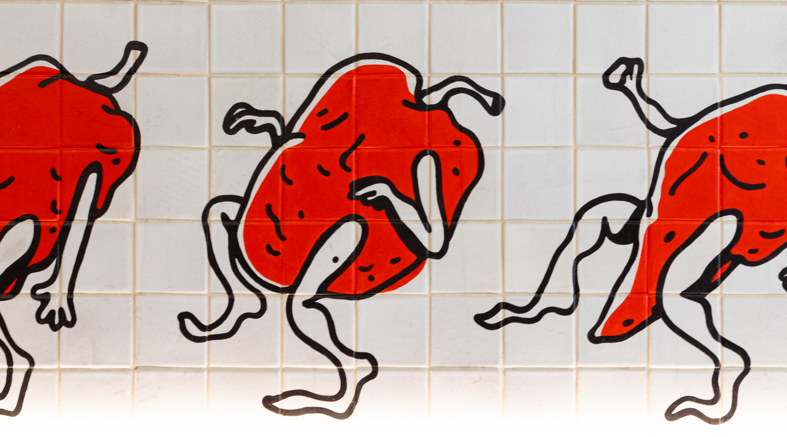 mural of dancing peppers